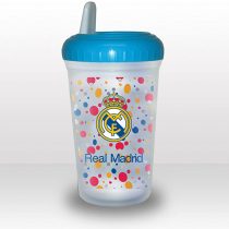 Real Madrid – Glass with Lid and Drink, 14 x 8 cm (Seva 9201068)