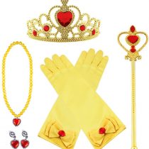Vicloon Elsa Set, Ice Princess Set, Princess Dress Up Accessories with 2x Gloves + 1x Magic Wand + 1x Elsa Crown + 1x Necklace 2-9 Years