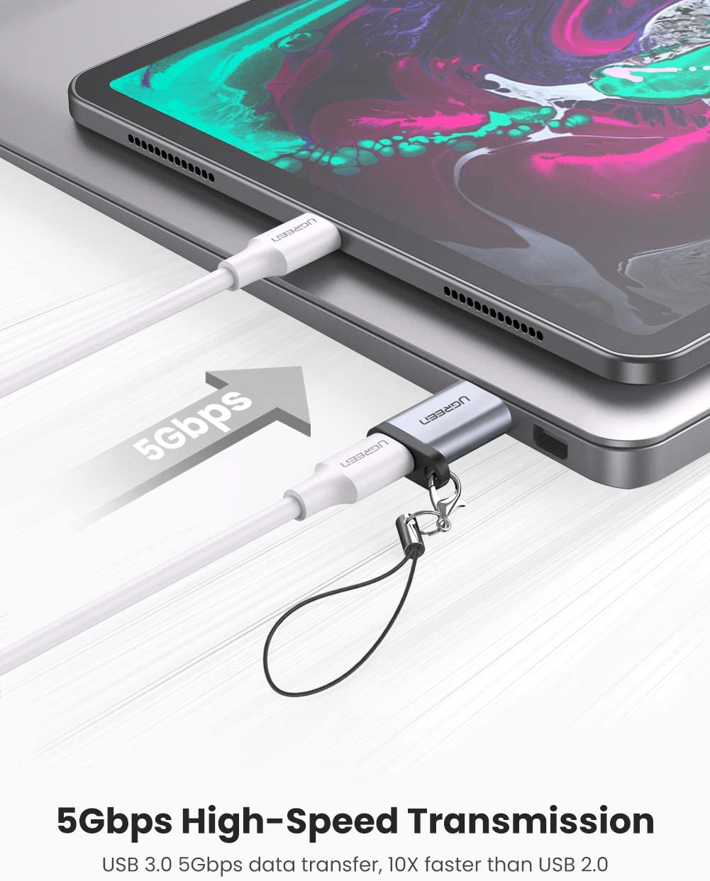 UGREEN USB to USB C Adapter, 10Gbps USB Male to Type C Female Adaptor - Image 3