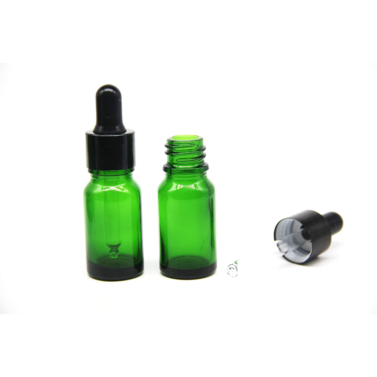 Yizhao Green Glass Dropper Bottles 10ml, with Glass Pipette Dropper, for Essential oil Aromatherapy, Laboratory, Massage - Image 3