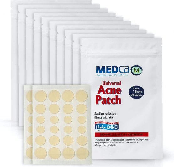 Acne Absorbing Covers - Hydrocolloid Acne Care Bandages (240 Count) Three Universal Patch Sizes, Acne Blemish Treatment for Face & Skin Spot Pore Patch that Conceals, Reduce Pimples and Blackheads