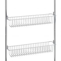 Wenko 4340033100 Chrome Door Shelf with 4 Storage Baskets, 49.5 x 109 x 14 cm