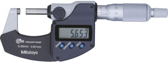 MITUTOYO Digital Outside Micrometer Series 293 without Data Output IP65, Measuring Range 0-25 mm, 1 Piece, 293-240-30
