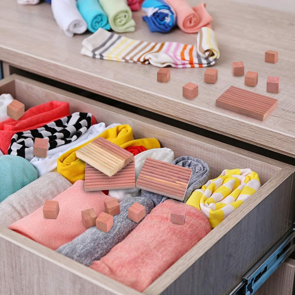 ACMETOP Aromatic Cedar Blocks for Clothes Storage, 100 Natural Cedar