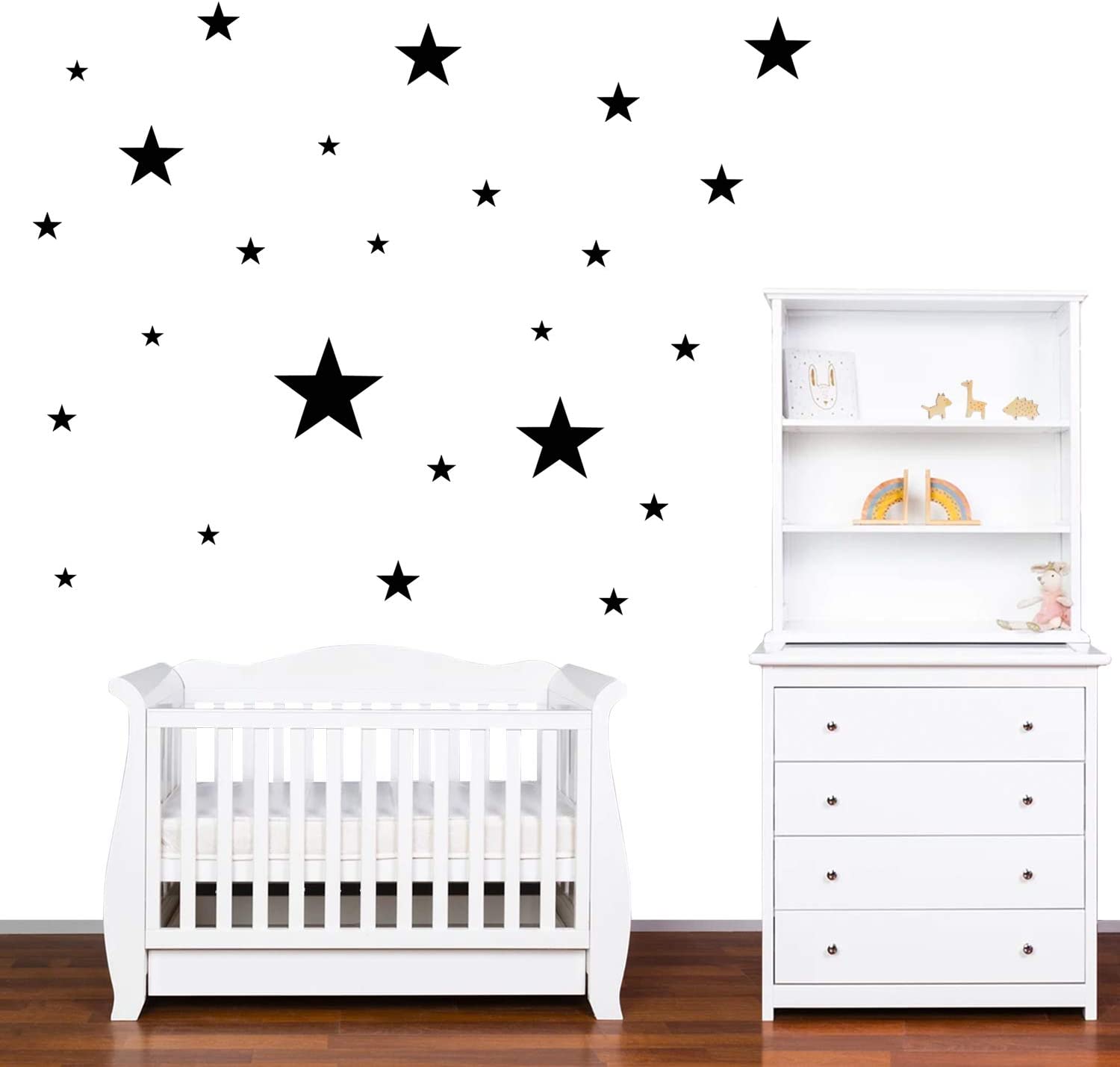 PREMYO Set of 32 Star Wall Stickers Kids - Nursery Decor Easy to Apply - Decals for Bedrooms for Girls Boys Black - Image 4