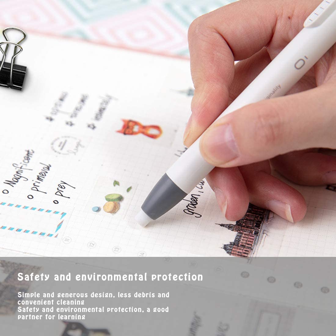 8Pcs Pencil Retractable Click Eraser with 12Pcs Refill Erasers ...