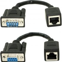 DB9 RS232 to RJ45, DB9 9-Pin Serial Port Female&Male to RJ45 CAT5 CAT6 Ethernet LAN Extend Adapter Cable-2pcs (Cable)