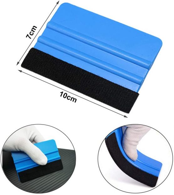 QitinDasen 10Pcs Professional Car Felt Edge Scraper Kit, 4 Inch Vinyl Wrapping Carbon Fiber Felt Edge Squeegee, with Fabric Felt Edge and Craft Trim Tool, for Car Vinyl Scraper Decal Applicator Tool - Image 3