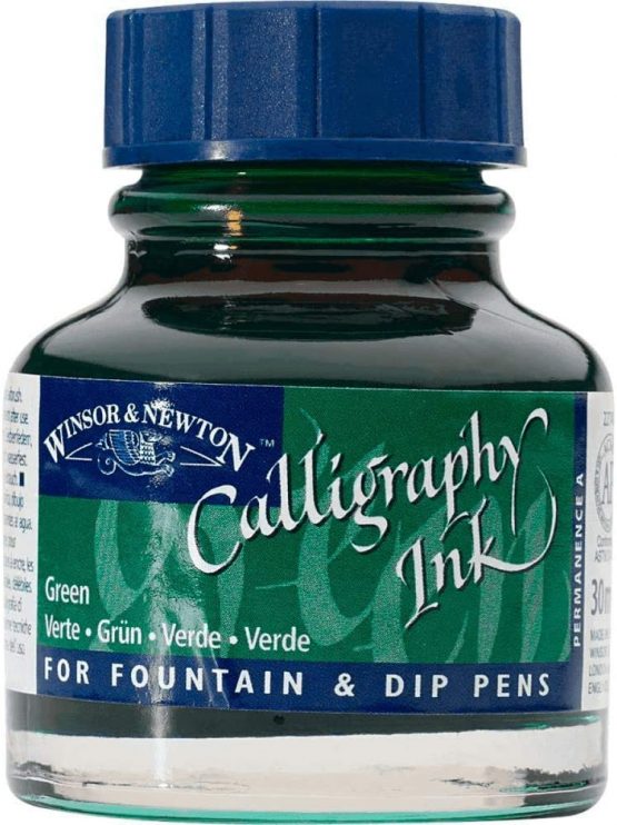 Winsor & Newton Calligraphy Ink Bottle, 30 ml - Green , 1111289