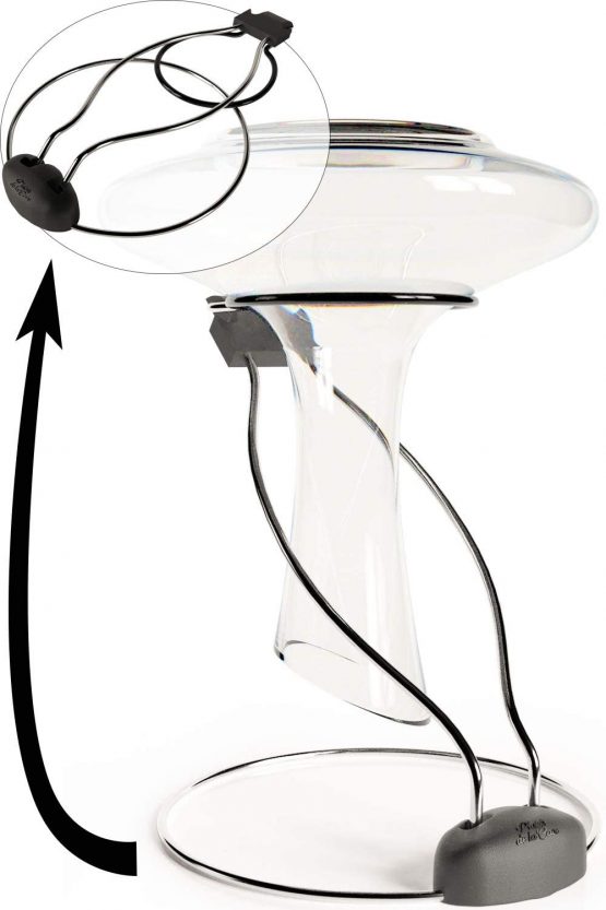 Plaisir de la Cave 2in1 Wine Decanter Drying Stand – Fast Spotless Carafe Dryer & Compact Folding Rack for Safe Storage - incl. Black Rubber Top (Non Slip & Anti Scratch)