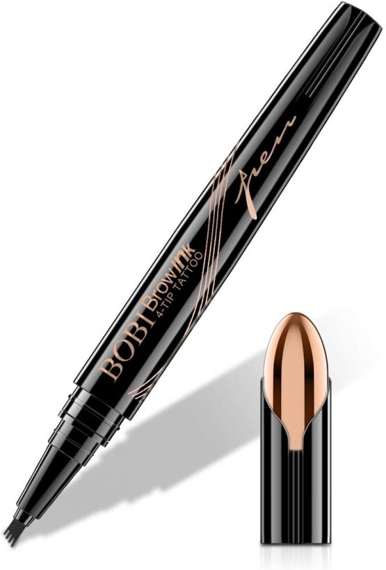 Eyebrow Pencil - Tattoo Eyebrow Pen with Fork Tip Long-lasting Waterproof Microblading Eyebrow Pen and Smudgeproof Brow Pen for Naturally Defined Eyebrows(Dark Brown)