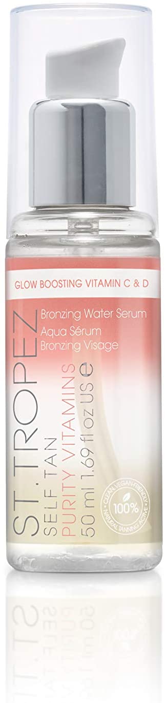 St.Tropez Self Tan Purity Vitamins Face Serum, Natural Sunkissed Glow Face Tan, Vitamin C & D, Vegan