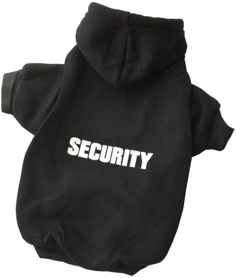 ZoonPark Dog Hoodie, Fashion Soft Cotton Fleece Pet Security Hoodie, Warm Autumn Winter Coat for Small Dogs Medium Dogs Black