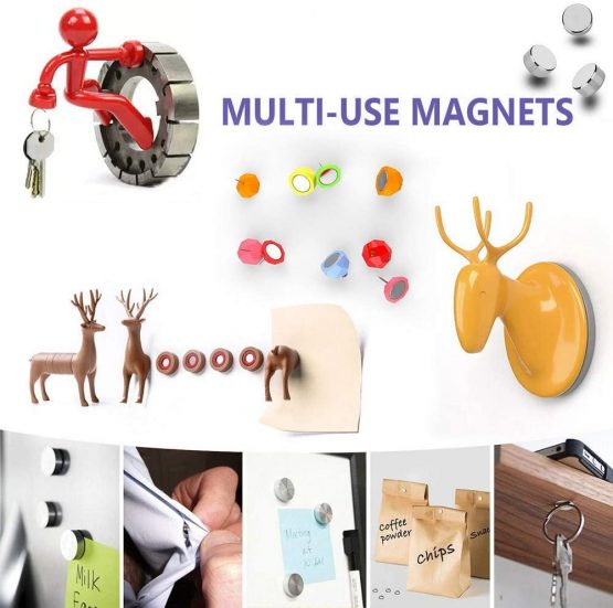 BTLIN Neodymium Magnets, DIY Small Round Magnets for Science, Crafts, Fridge, Office, Whiteboard, Noticeboard 8 X 2MM (60 PCS) - Image 4