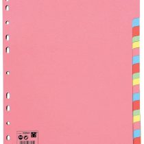 5 Star Office Subject Dividers Multipunched Manilla Card 20-Part A4 Assorted