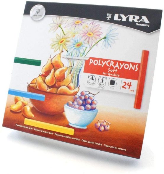 LYRA Poly Crayons Soft Pastel Crayons, Set of 24, Assorted Colors (5651240) - Image 2