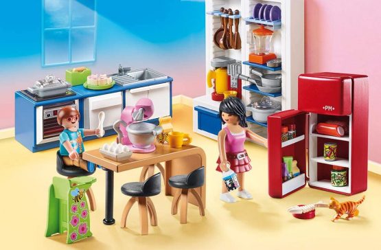 PLAYMOBIL Dollhouse 70206 Family Kitchen, for Children Ages 4+ - Image 2