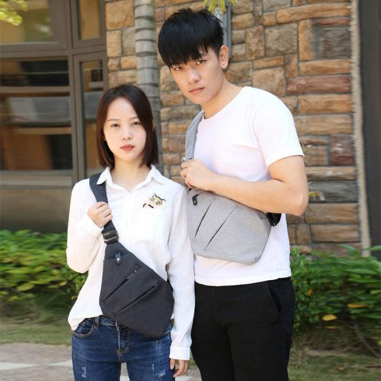 OSOCE Sling Chest Bag Cross Body Shoulder Backpack Anti Theft Travel Bags Daypack for Men Women B13-007, Black, L - Image 2