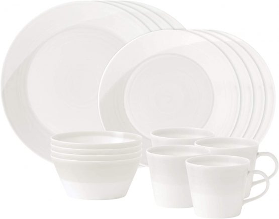 Royal Doulton 1815 1815TW25098 16 Pc Dinnerware Set, White, Porcelain, Piece