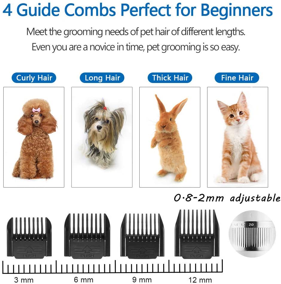 Dog Clippers 2-Speed Dog Grooming Kit, Dog Hair Trimmer, Cat Shaver, Low Noise Rechargeable Cordless Pet Clippers for Small Medium Large Dogs Cats - Image 4