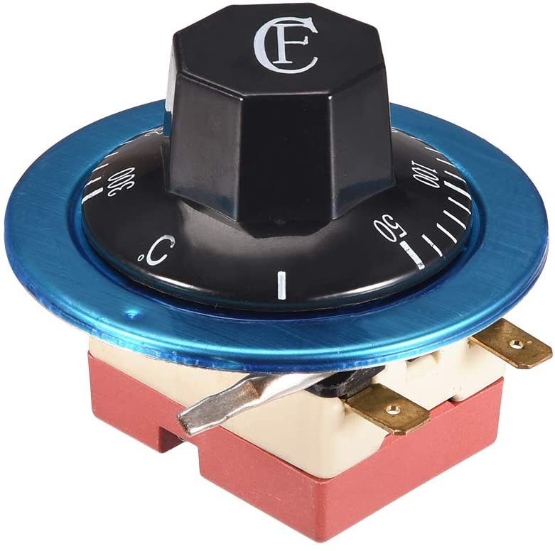 sourcing map NC AC 250 16A 50-300C Temperature Control Switch Capillary Thermostat for Oven Refrigerator Heater 2m Length