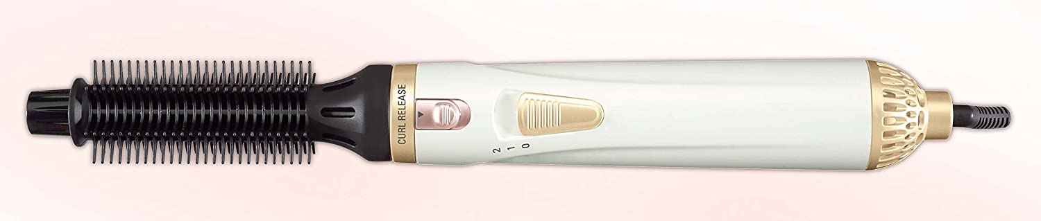 Rowenta Warmluftlockenburst Hot Air Brush Curl Release, 21mm & 25mm Attachments, Ionic & Tourmaline Technology, White - Image 2
