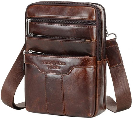 Xieben Vintage Leather Shoulder Messenger Bag for Men Travel Business Crossbody Pack Wallet Satchel Sling Chest Bags - Image 2