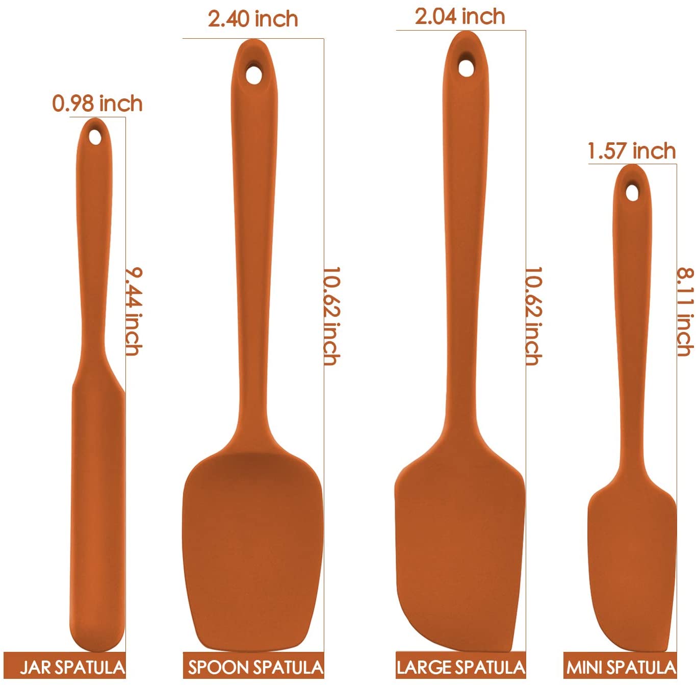 U-Taste Silicone Spatula Set of 4: 315 ℃ Heat-Resistant Flexible Food Grade Bowl Scraper - Image 2
