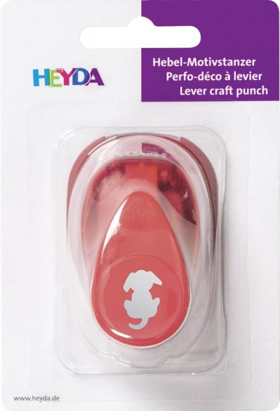 Heyda 203687458 Punch Small Design Size: Approx. 1.7 cm Dog Motif