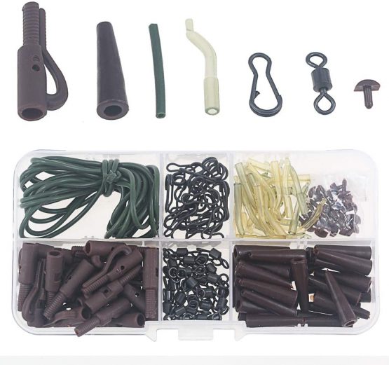 Paor Fishing Tackle Kit, Quick Change Swivels/Anti Tangle Sleeves/Lead Clips/Carp Fishing Rigs Helicopter Beads and Sleeves - Image 2