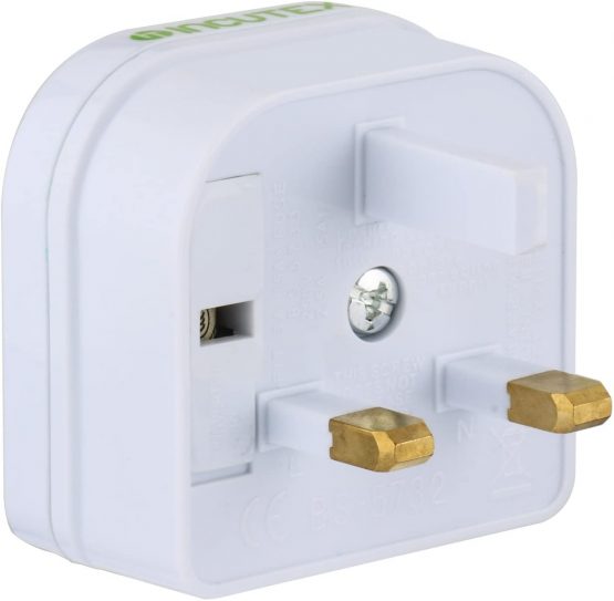 Incutex 1x Travel Adapter UK GB England Travel Adapter Type C 2-Pin on UK 3-Pin travel socket plug adapter, black - Image 2