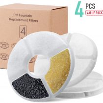 NOVEMBER SPRING 4 Packs Filters for Cat Water Fountains, Pet Fountain Replacement Filters with Resin and Active Carbon for Automatic Flower Water Dispenser Drinking Fountain