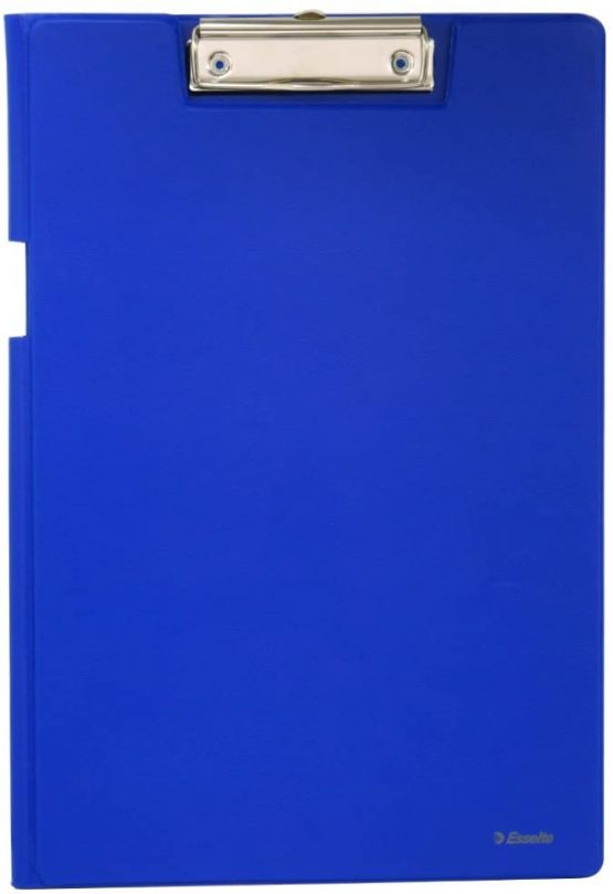 Esselte A4 Clipfolder with Cover, Rigid Plastic, Blue