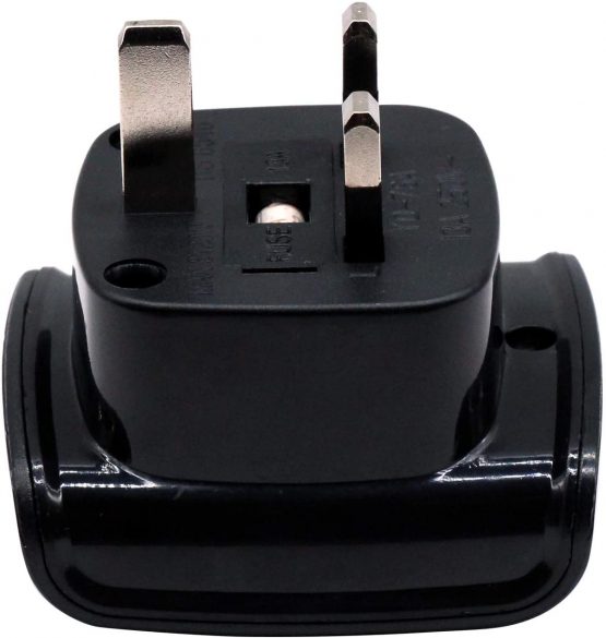 South Africa 3-pin Large Plug Type M Adapter Convert to 3-pin UK Socket, BS 8546 Approved, 13A Fuse with Safety Shutter (Pack of 3, Black) - Image 3