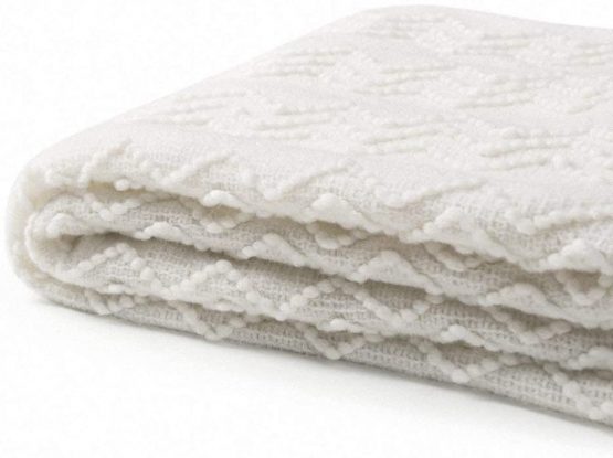 Bourina Textured Solid Soft Sofa Throw Couch Cover Knitted Decorative Blanket, White, 125x152cm - Image 4