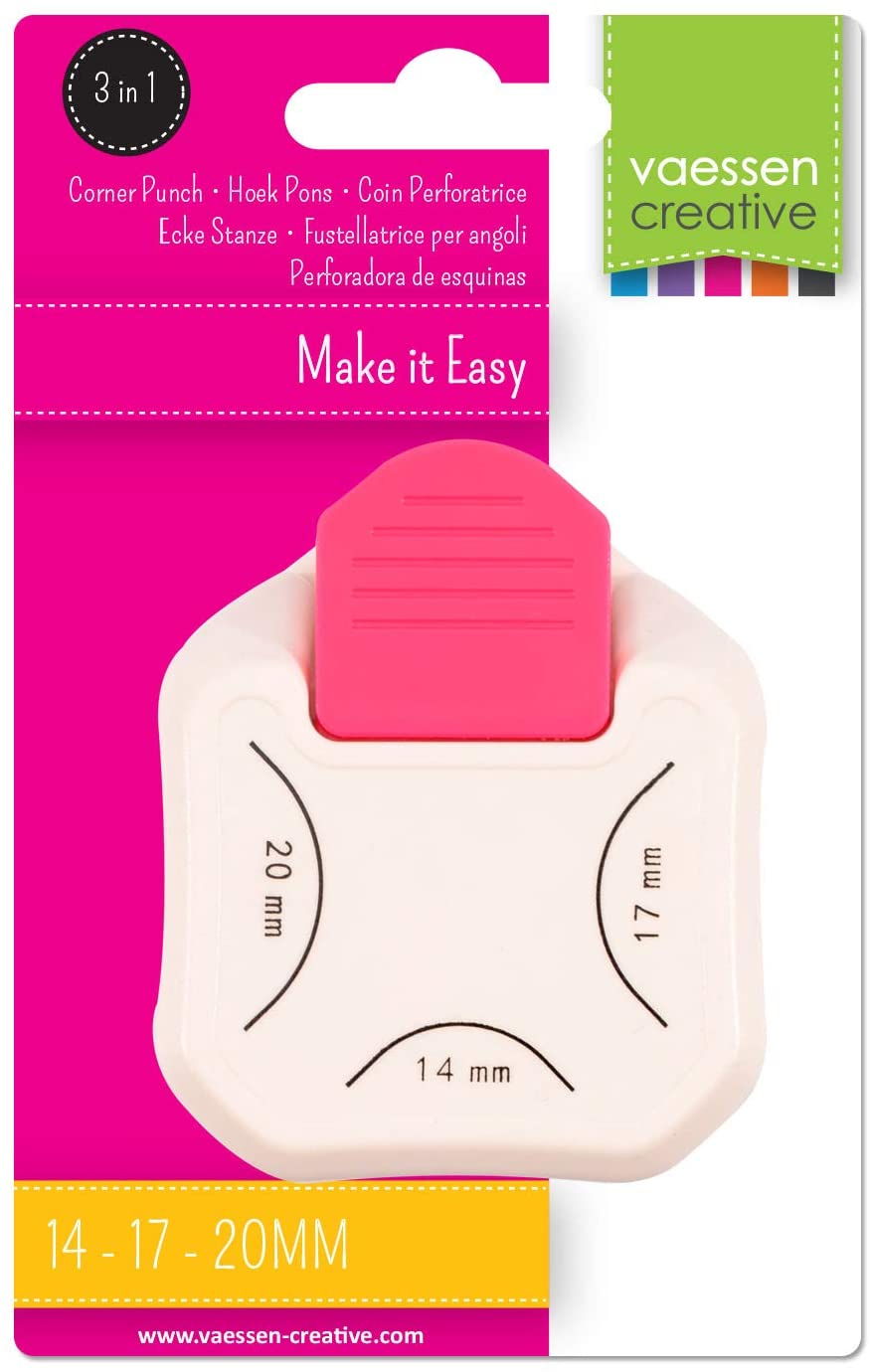 Vaessen Creative 3-in-1 Corner Rounder Punch, Rounded Corners, 14/17 / 20 mm, Card Making Supplies - Image 3
