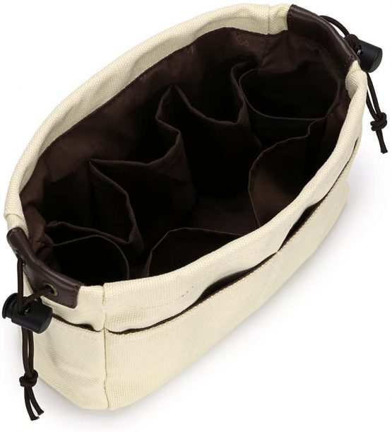 IGNPION 10 Pockets Tote Bag Organiser Insert Pouch Felt Handbag Liner Travel Cosmetic Pocket Purse Organiser - Stand on its Own (Small) - Image 4