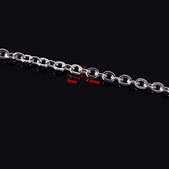12 Meters Stainless Steel Cable Chain Link Chain Necklace for Jewellery Accessories DIY, Silver Color (2.4 mm) - Image 3