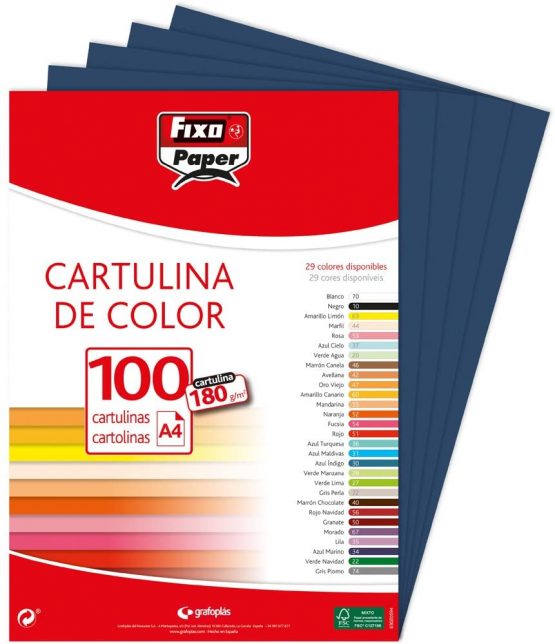 Fixo 11110434 – Pack of 100 Card, A4, Navy Blue