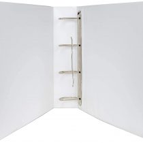 DIN A 3 folder PVC landscape in white 65 mm spine width, 4 mechanisms, filling height 50 mm