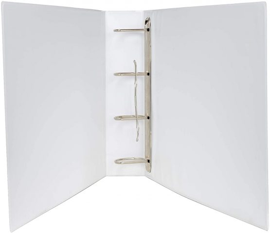 DIN A 3 folder PVC landscape in white 65 mm spine width, 4 mechanisms, filling height 50 mm