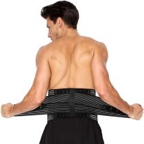 Low Back Support Belt - Lumbar Support Brace with Reinforcing Springs and Dual Adjustment Straps - Pain Relief and Injury Prevention (M/L - Waist 71cm to 121cm)