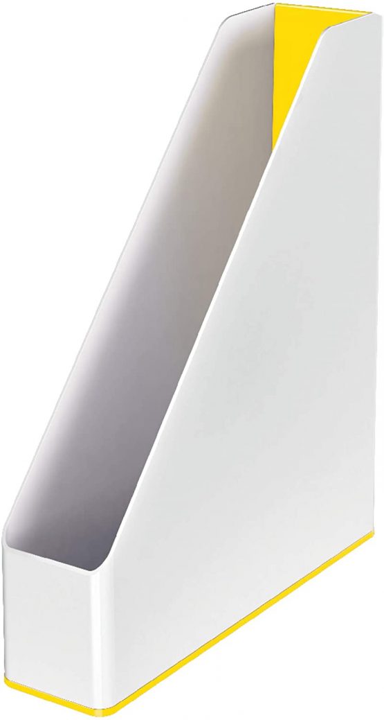 Leitz 53621016 Magazine File, A4, WOW Range, Dual Colour White/Yellow