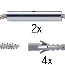 Paulmann 17803 System Accessories, Tension mounting Set Ceiling lamp Chrome Hallway Metal Wire Cable, Silver