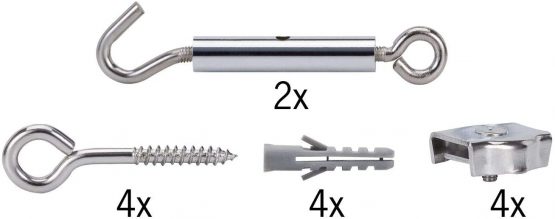 Paulmann 17803 System Accessories, Tension mounting Set Ceiling lamp Chrome Hallway Metal Wire Cable, Silver