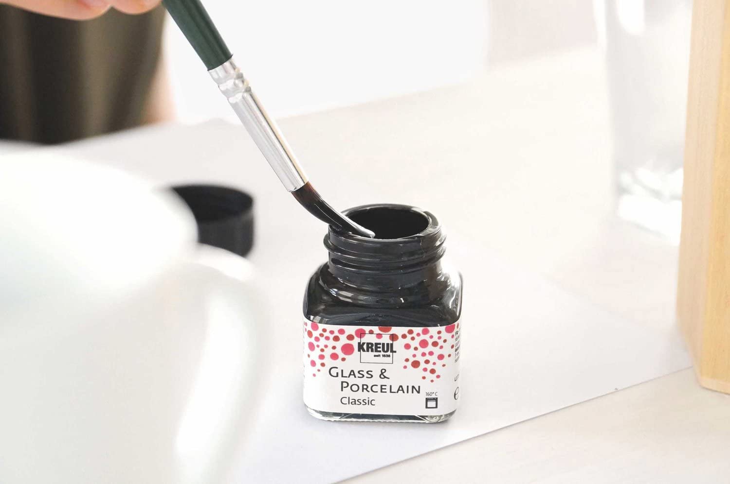 Kreul 16218 Glass & Porcelain Classic Cobalt Blue in 20 ml Glass, Brilliant Glass and Porcelain Paint Water-Based, Quick-Drying, Opaque - Image 2