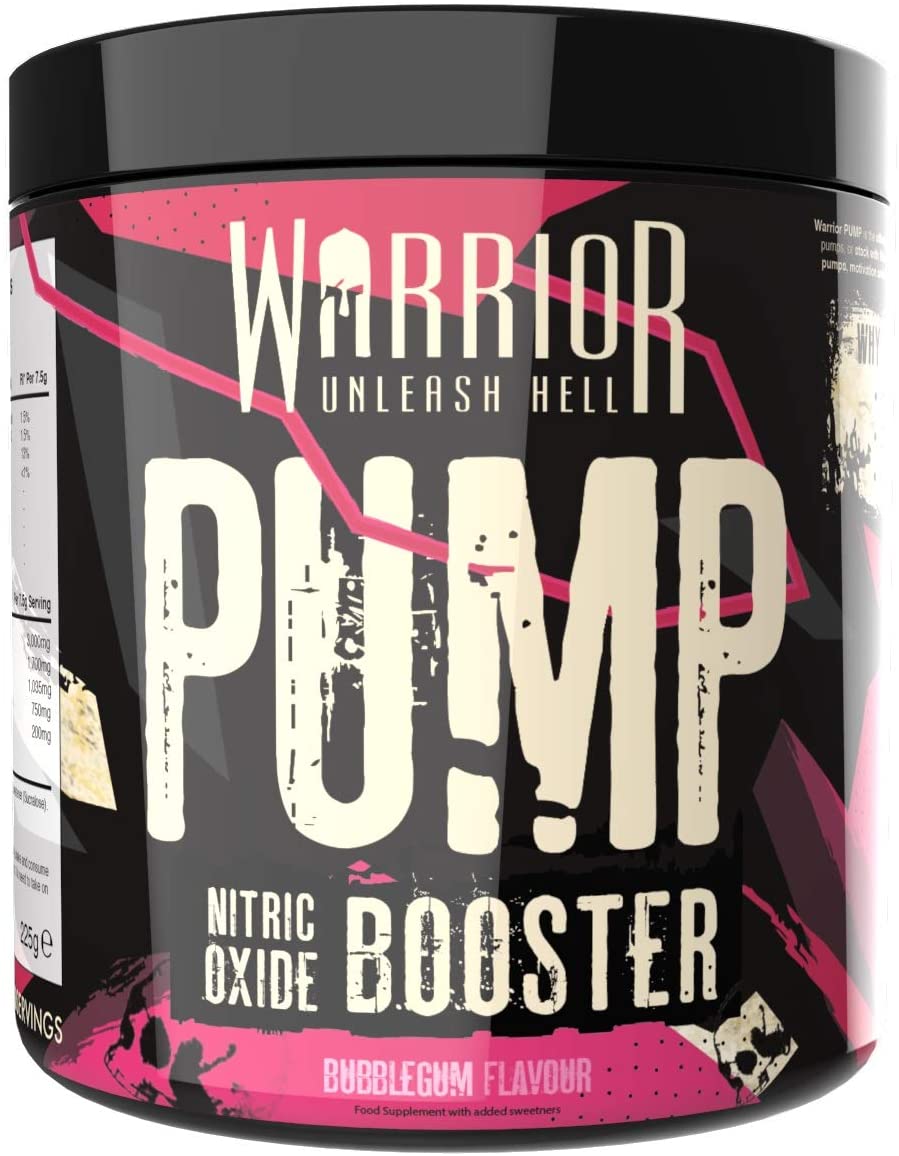 Warrior Pump Pre Workout Powder 225g, Non Stim & Caffeine Free Preworkout Nitric Oxide Supplement, Contains Citrulline Malate