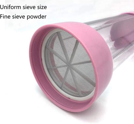 Icing Sugar Shaker,Yueser Stainless Steel Fine-Mesh Flour Sifter/Shaker Bottle for Icing Sugar Flour Chocolate Cappuccino Cocoa,Pink - Image 4