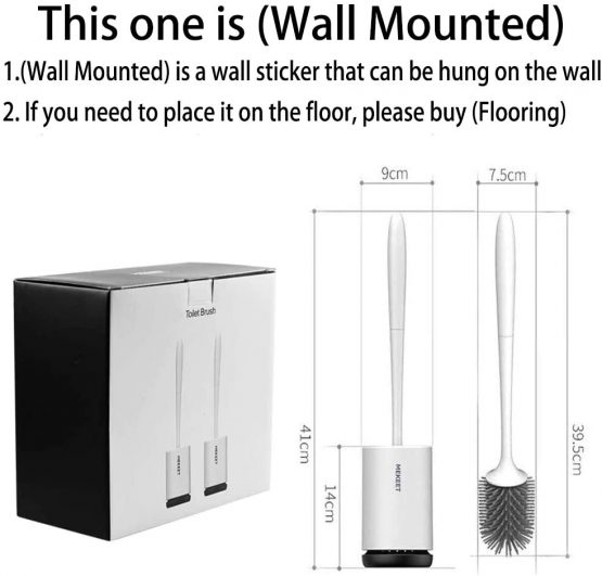 MEKEET Silicone Toilet Brush and Holder,Bathroom Toilet Brush Holder Set,Silicone Toilet Cleaning Brush Kit with Soft Bristle Brush (2pack-Flooring) - Image 2