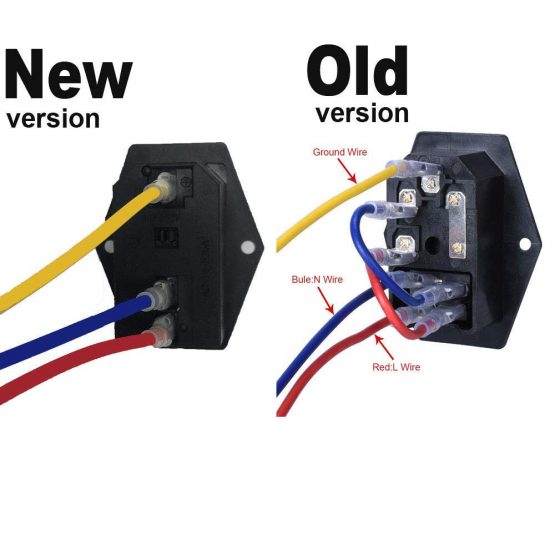 3Dman 15A 250V Rocker Switch Power Socket Inlet Module Plug 5A Fuse Switch with 3PCS 18 AWG Wiring 3 Pin IEC320 C14-2 PCS - Image 3